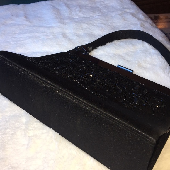 NWOT - Vintage-style Black Beaded Evening Bag - Picture 4 of 6